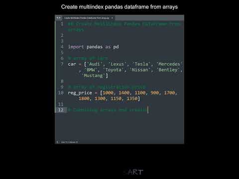 Create Multiindex Pandas Dataframe From Arrays In Python Python Data Science Python Tutorial