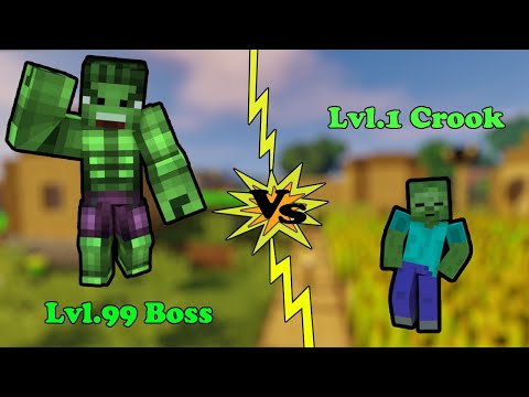 Monster School:Lvl.1 Crook vs Lvl.99 Boss-(Minecraft Animation)