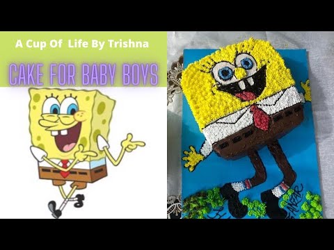 Sponge BoB Cartoon Cake For Baby Boys || Vlog-23 || A Cup Of Life By Trishna