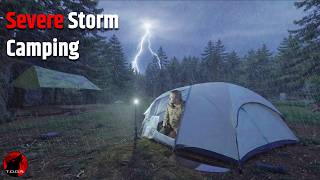Lightning Hit WAY Too Close - Severe Thunderstorm Rain Camping