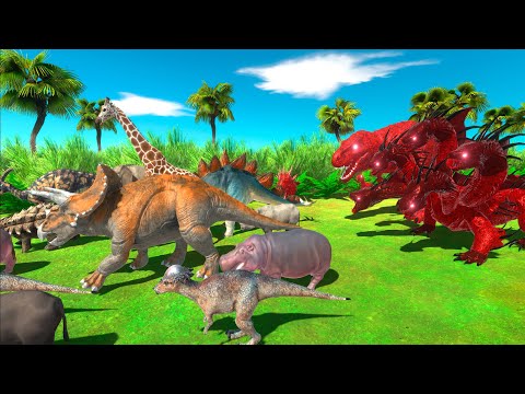 ⚡VIRUS DINOSAURUS AMBUSHED ANIMALS DEATH RUN - 🦖 Animal Revolt Battle Simulator 🦕