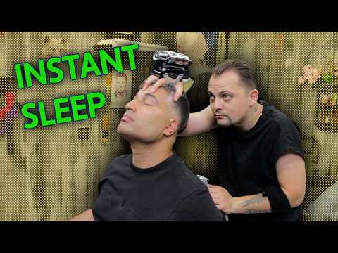 EASY SLEEP On Barber Chair | ASMR SLEEP Session In Real Barber Shop