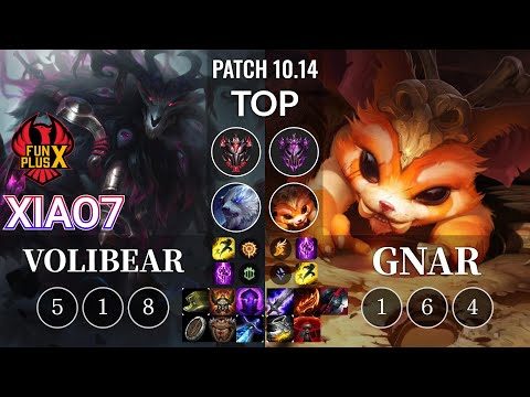 FPB xiao7 Volibear vs Gnar Top - KR Patch 10.14