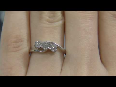 0.50 Carat Twist Three Stone Diamond Engagement Ring MD018