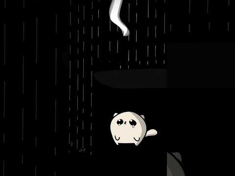 Protect my cat from the rain! 🌧 #cute #funny #animation #interactive #meme