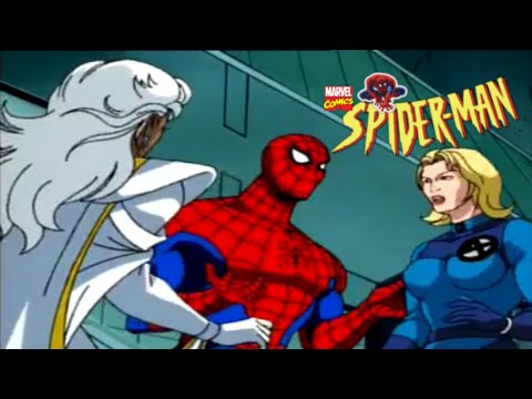 Spider Man: The Animated Series "Secret Wars, Chapter I Arrival" The Heroes Come Together Scene