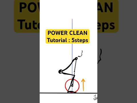 The Animation of the POWER CLEAN : just 5steps!🏋️‍♂️