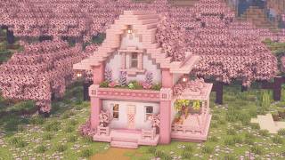[Minecraft] How to Build a Cute Cherry Blossom House / Tutorial