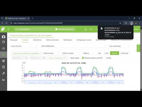 Gerando relatórios de geração, consumo e exportação pela plataforma web