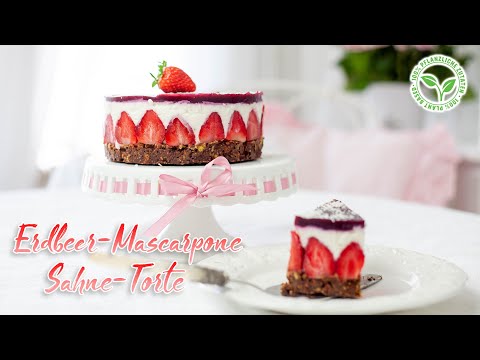 Erdbeer-Mascarpone-Sahne-Torte vegan - KATHI-BACKT.DE