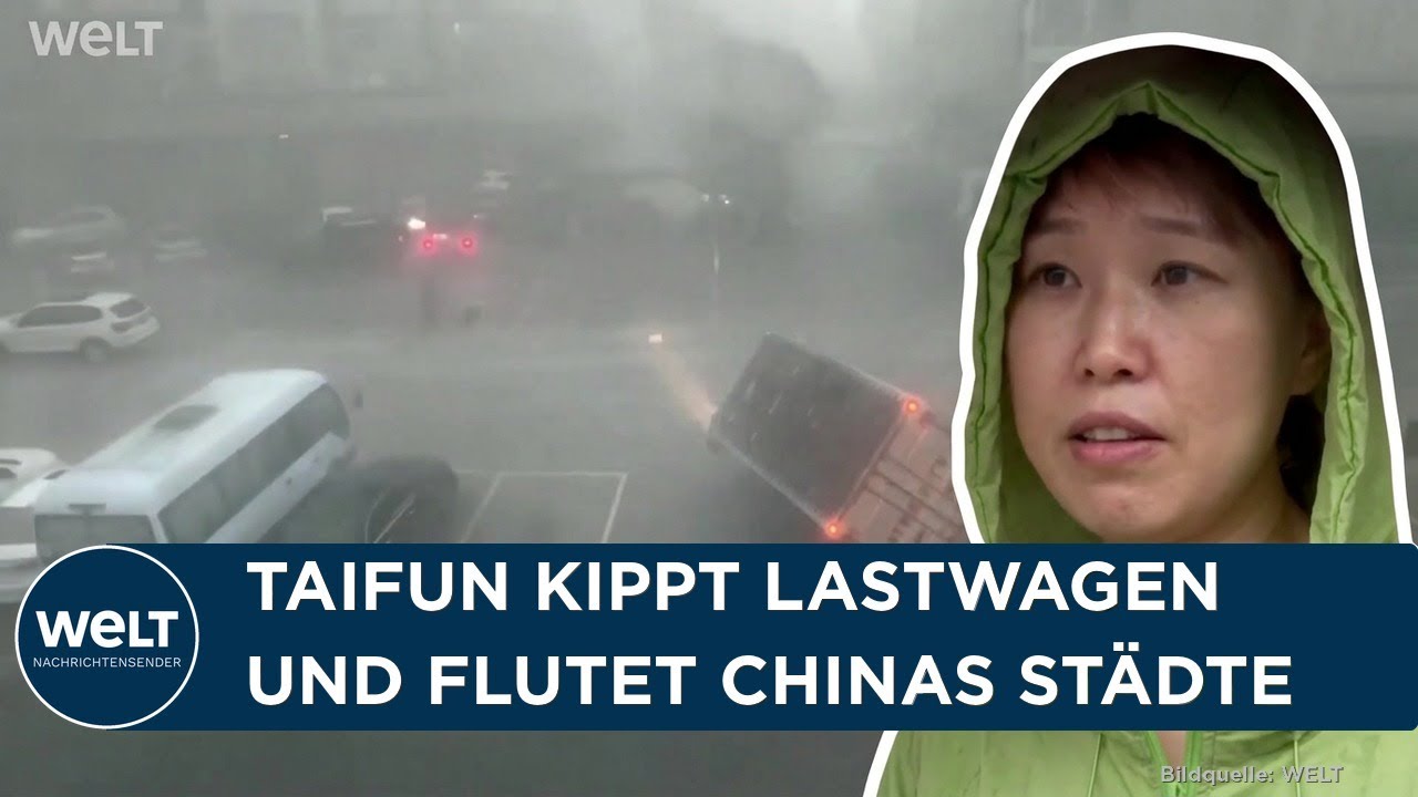 TAIFUN: Dolphin kippt Lastwagen, flutet Shanghai und erreicht Hubei