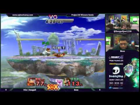 S@X 10/14/14 - Seagull Joe (Diddy Kong) vs Boss (Mario) - Project M Winners Semis - Smash PM