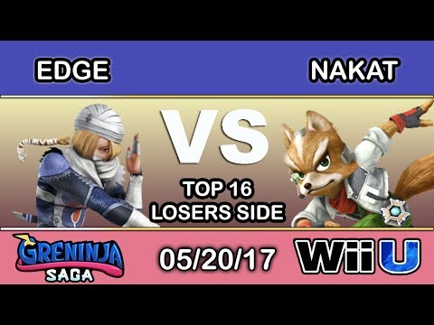 2GGC: Greninja Saga - Edge (Sheik) Vs. CLG | NAKAT (Fox) Top 16 Losers Side - Smash Wii U