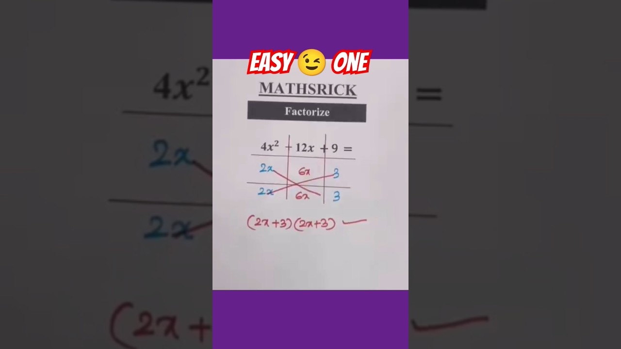 Factorization trick 😲 algebra polynomial splitting the middle term quadratic equation 10th maths new