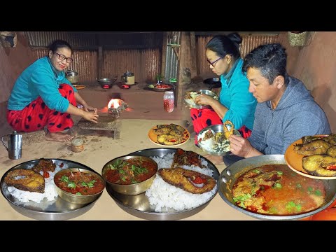 Nepali Style to Cook Fish Curry and Rice in Darjeeling Village Kitchen||Nepali Cooking Vlog