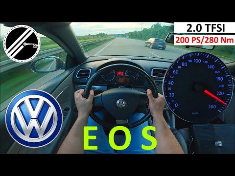 VW Eos 2.0 TFSI DSG | 200 PS | Top Speed Drive German Autobahn No Speed Limit POV