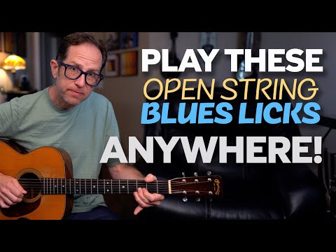 Open string Blues licks that you can move and play ANYWHERE on the fretboard - Guitar Lesson - ML115
