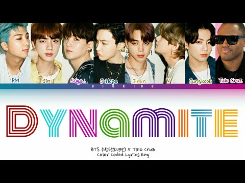 BTS FT Taio Cruz - Dynamite Color Coded Lyrics Eng
