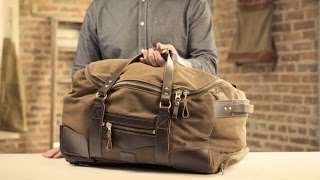 The Rolling Carry-On Duffle | Waxed Canvas & Leather Rolling Duffle Bag