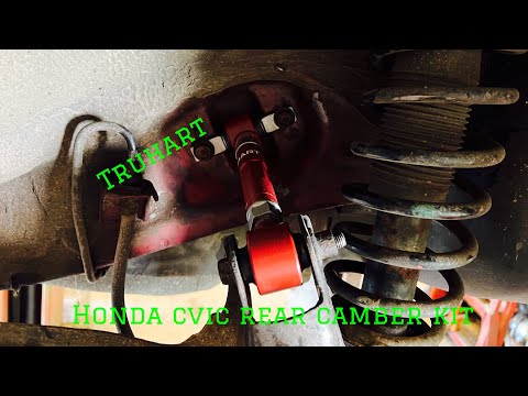 Civic rear camber kit / upper control arm install. Truhart!