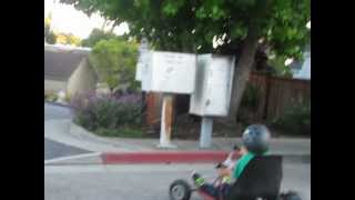 preview picture of video 'riding the 2 stroke go-kart in our Aptos neighborhood'