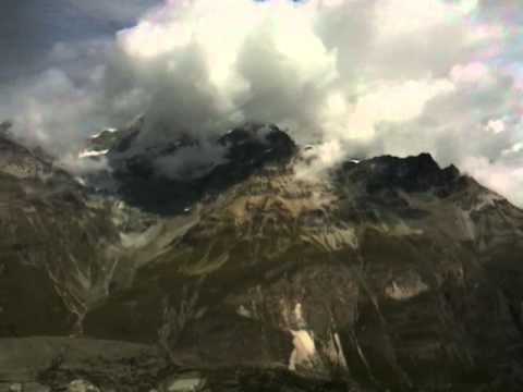 Panoramasicht auf der Hörnlihütte am Matterhorn, Zermatt