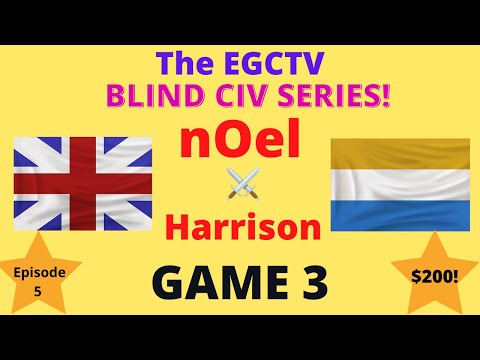 AOE 3 (DE) nOel vs Harrison! Blind Civ Series $200 Match - GAME 3!