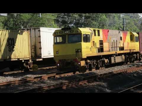A couple of container train at Sherwood in Queensland