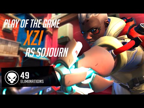 XZI RANK 1 SOJOURN - 49 ELIMS! POTG! [ OVERWATCH 2 TOP 500 ]