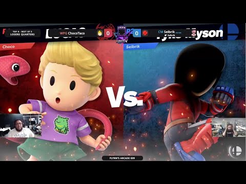 Flynn's Arcade 039 Losers Quarters- ChocoTaco (Lucas)Vs Seibrik (Mii Brawler,Palutena) SSBU ULTIMATE