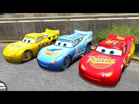 McQueen vs McQueen pro vs McQueen Dinoco (GTA 4) Crash Testing Ep. 2 - GTA IV