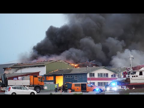 Brand på Faaborg værft d. 03-06-21 - Fire at shipyard in Faaborg, Denmark