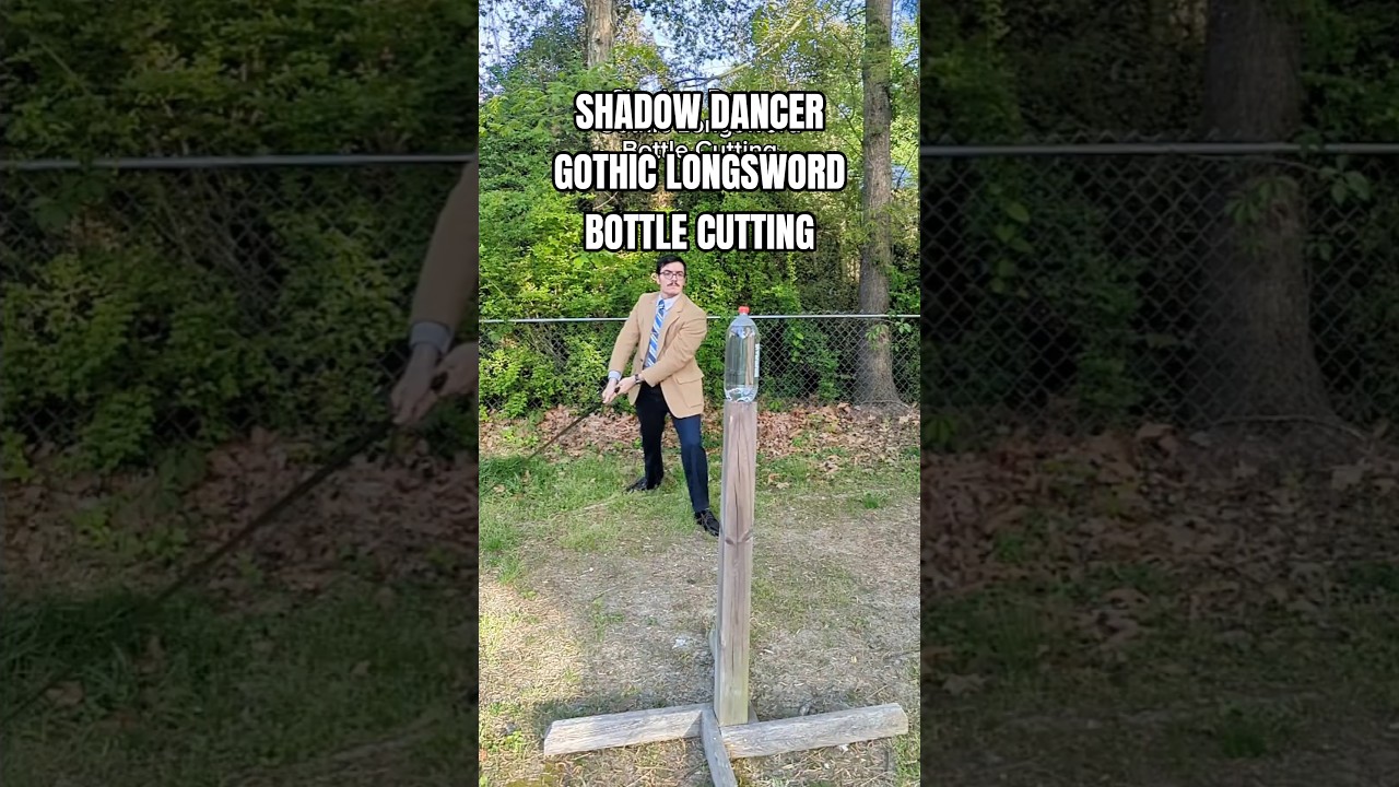 Shadow Dancer Gothic Longsword Bottle Cutting