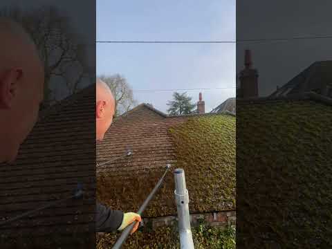 Our moss removal and biocide treatment process in under 60 seconds  🧼🏠 #exteriorcleaning