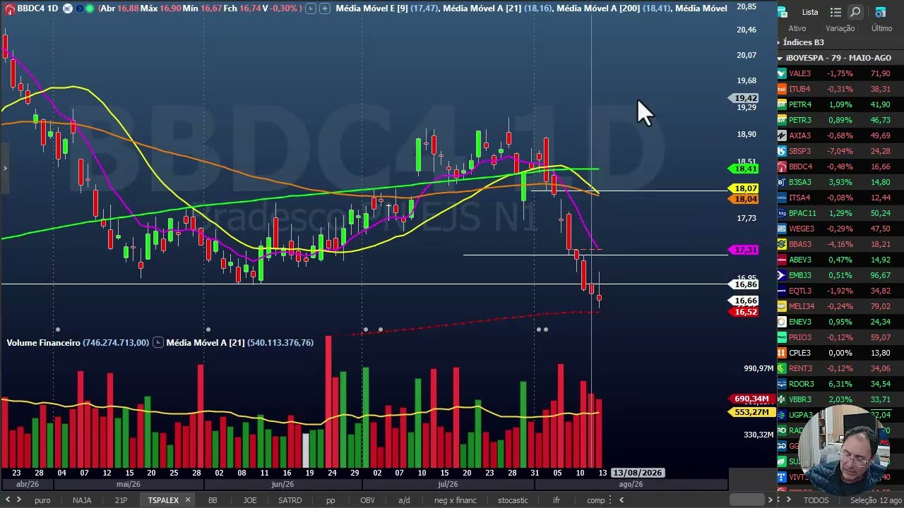Fechamento dos mercados mundiais + B3 - 13 agosto - Hapv3 desaba na B3 - SP500 rompe o TH