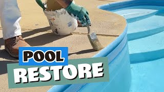 $50 pool deck restoration.  Staining Pool Decks with concrete stain.