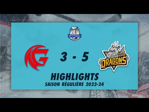 Gothiques d'Amiens 3-5 Dragons de Rouen - Highlights - Synerglace Ligue Magnus 2023/24