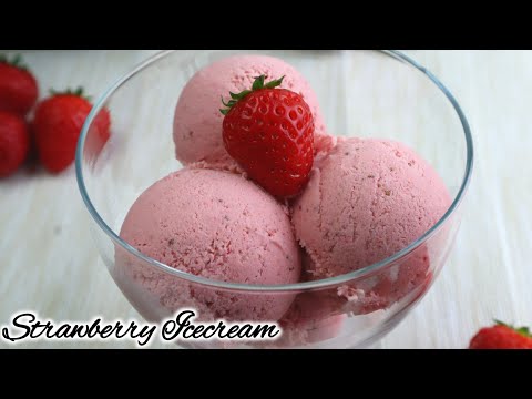 strawberry Ice cream recipe | Homemade icecream | 3 ingredients strawberry icecream | quick icecream