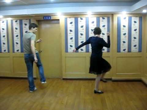 Lindy Hop (swing dancing) footwork variations including scissor steps