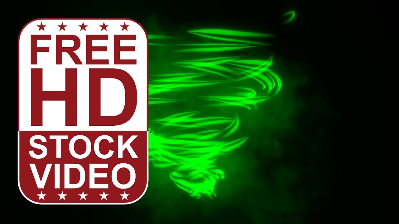 Free Stock Videos - green spinning energy and fog on black background 3D animation