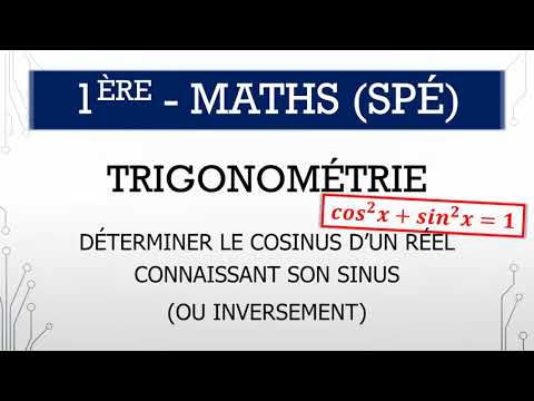 First Year (Specialty) - Maths - M.8.2 - Determining the cosine of a real number given its sine