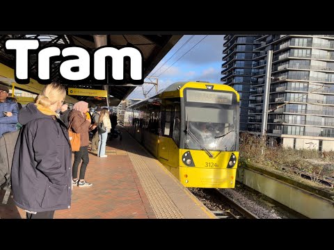 HD[4K] Tram Ride🇺🇸Piccadilly Garden - To Trafford Centre Full Journey Manchester UK 🇬🇧