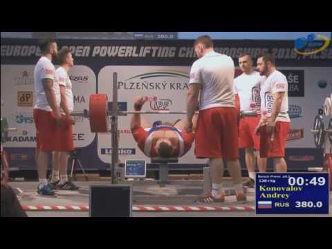 Konovalov Andrey - Bench Press 380 kg @ 120+ kg (no lift)