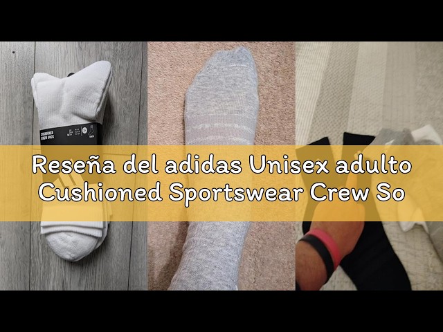Vídeo relacionado con adidas Unisex adulto Cushioned Sportswear Crew Socks 3 Pair Pack, white/white/black, 40-42