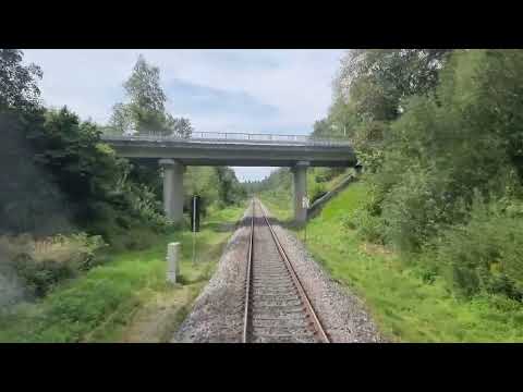 Führerstandmitfahrt. Cham - Schwandorf. Eingleisigestrecke.  BR-223 .Z kabiny maszynisty.