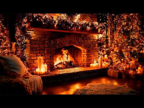 🕯️ Warm Christmas Night by the Fireplace 🎁 Relaxing Fire Sounds for Sleep