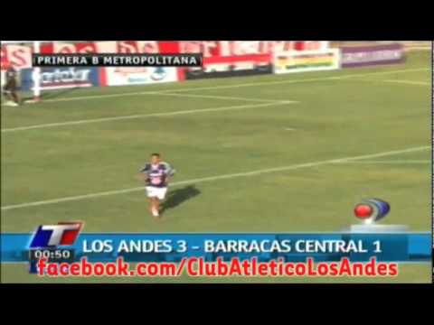 1er Gol de Damián Luna en Los Andes (vs Barracas) - Torneo B Metropolitana 2011 Fecha 18.wmv