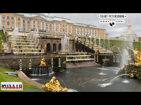 The Grand Peterhof Palace: Ground Level view of the main Golden fountain front.