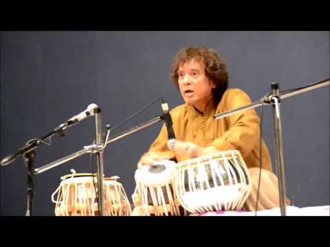 Ustad Zakir Hussain playing some mind blowing (2 + 2/3) postfixed extempore