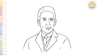 Niels Henrik David Bohr drawing | Portraits drawing | How to draw Niels Bohr step by step #artjanag